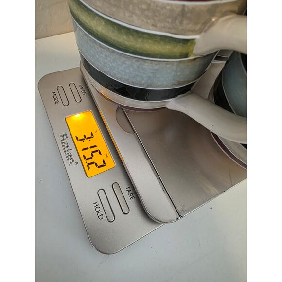 TABLETOPS UNLIMITED Jentry Red Green MCM Style Hand Painted Coffee Mug Set of 4 - Picture 10 of 10